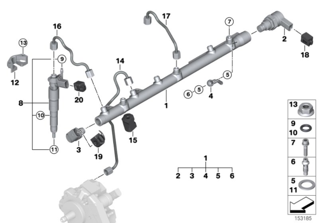 2010 BMW 335d Pressure Sensor Diagram for 13537787167