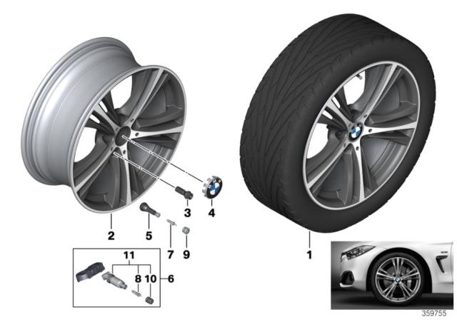 2019 BMW 440i BMW LA Wheel, Star Spoke Diagram 4