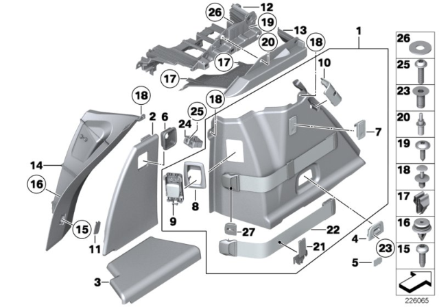 2010 BMW 535i GT Unlocking Lever Diagram for 51477327923