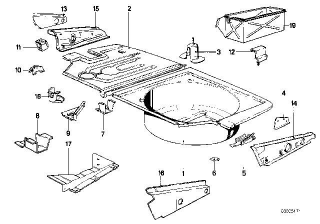 1988 BMW M5 Bracket Fuel Tank Front Diagram for 41121848271