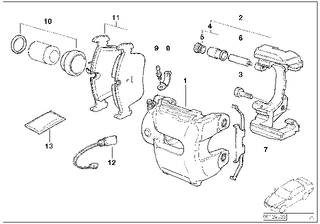 2008 BMW X3 Disc Brake Caliper Front Right Diagram for 34116765882