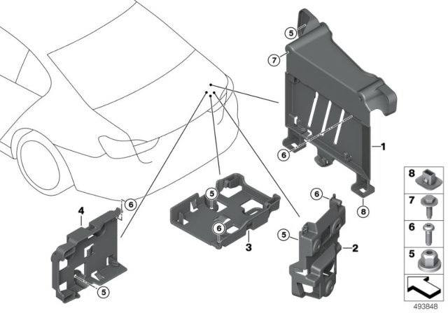 2016 BMW 740i Holder, Battery Charging Module, BCU Diagram