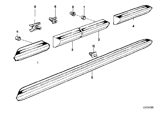 1989 BMW 325i Bumper Guard Diagram