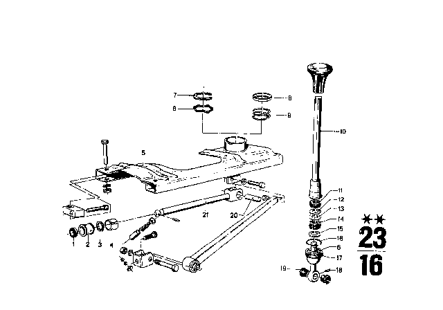 1975 BMW 2002 Shift Lever Diagram 2