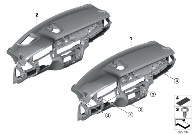 2019 BMW X6 Trim Panel Dashboard Diagram