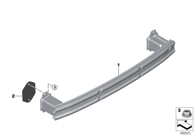 2018 BMW X2 Carrier, Bumper Rear Diagram for 51127426444