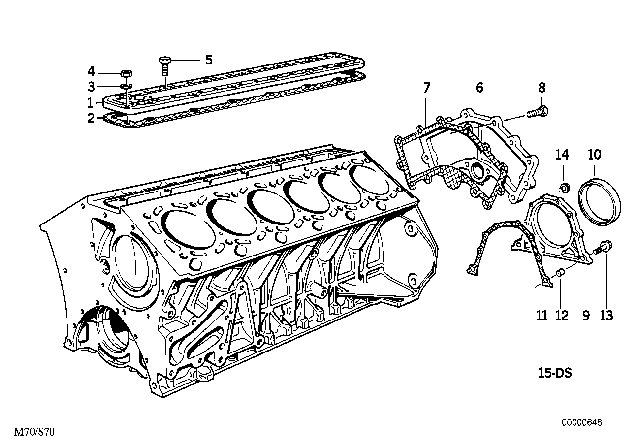 1991 BMW 850i Engine Block & Mounting Parts Diagram 2