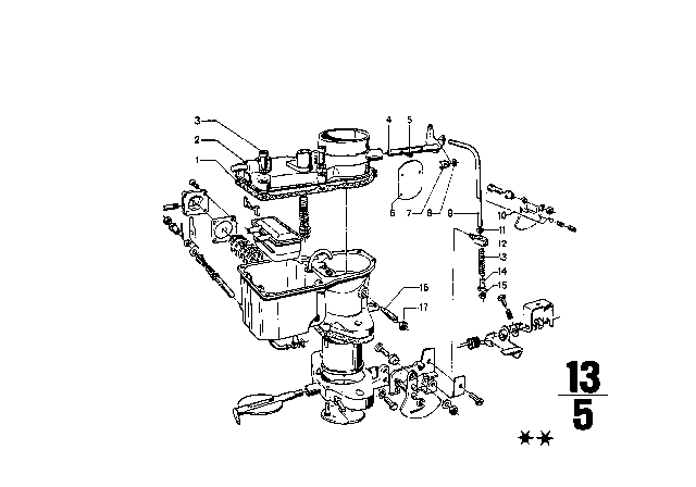 1976 BMW 2002 Carburetor Mounting Parts Diagram 4