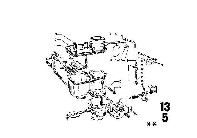 1969 BMW 1602 Carburetor Mounting Parts Diagram 4