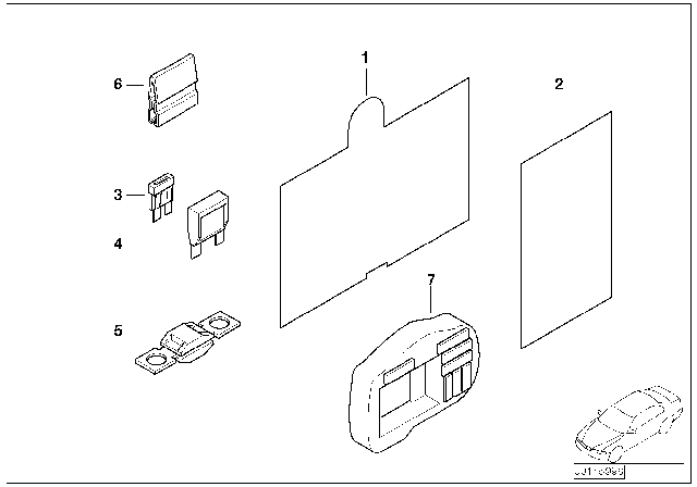 2006 BMW 650i Single Components For Fuse Housing Diagram