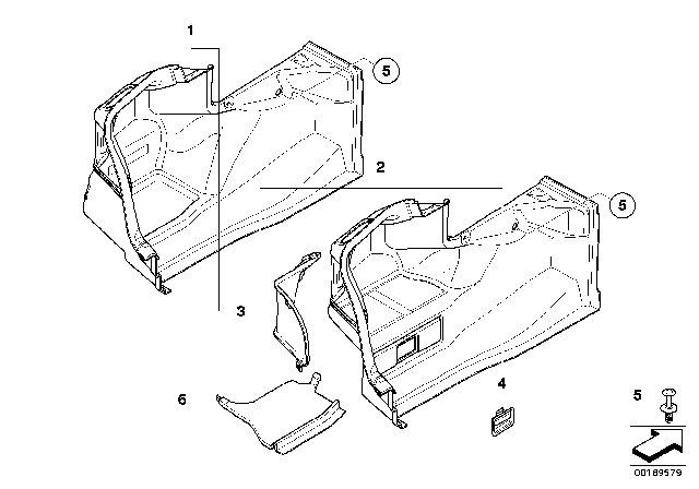 2010 BMW 135i Trunk Trim, Left Diagram for 51479147401