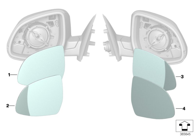 2011 BMW X3 Mirror Glass Diagram 2