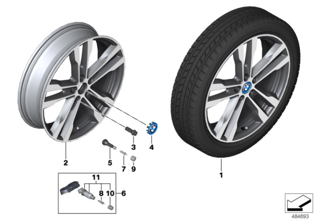2020 BMW i3s Disc Wheel Light Alloy Jet Bl.Solenoid.Paint Diagram for 36116852081