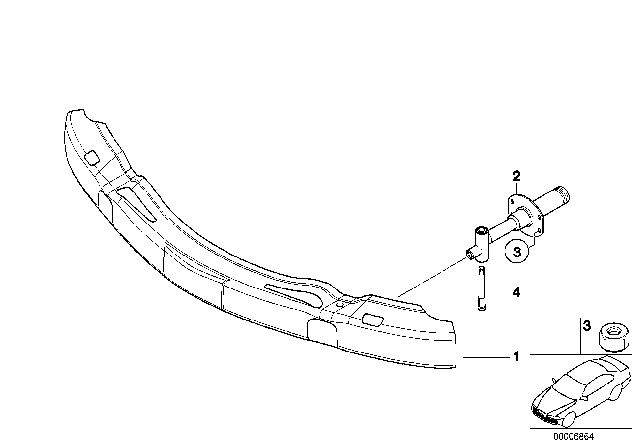 2001 BMW Z3 Support, Front Diagram