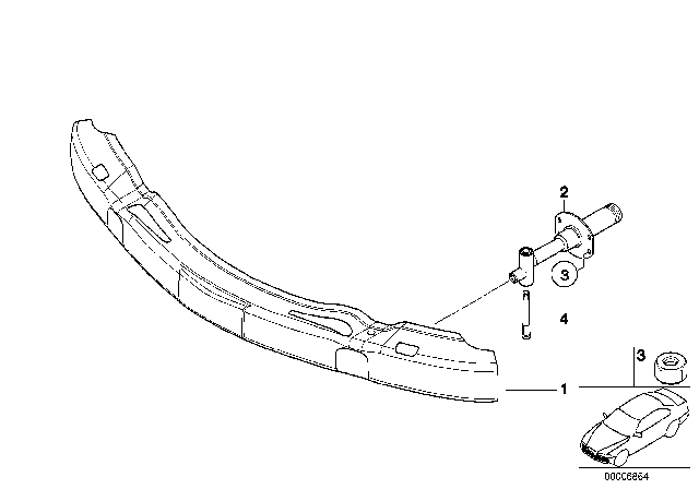 1996 BMW Z3 Support, Front Diagram