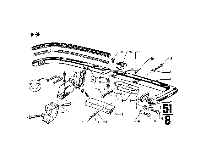 1973 BMW 3.0CS Rear Bumper USA Diagram 1