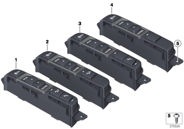 2012 BMW X3 Operating Unit, Centre Console Diagram 1