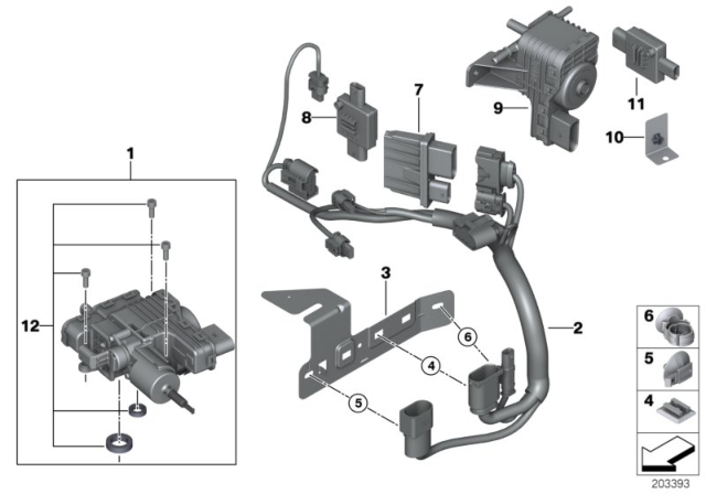 2011 BMW X5 SCR Pump / Filter / Mounting Parts Diagram