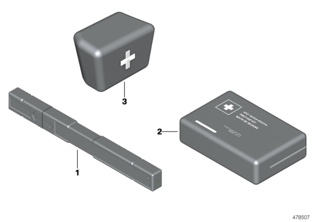 2019 BMW 540i Warning Triangle / First Aid Kit Diagram