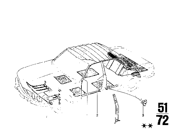 1972 BMW Bavaria Trim Panel Diagram 1