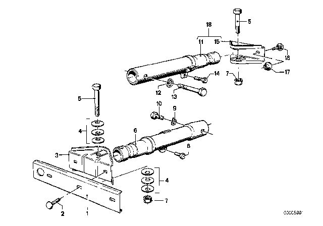 1977 BMW 320i Energy Absorber For Bumper Diagram