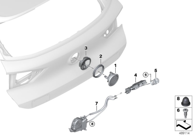 2019 BMW X2 Holder Badge Operation Diagram for 51247436404