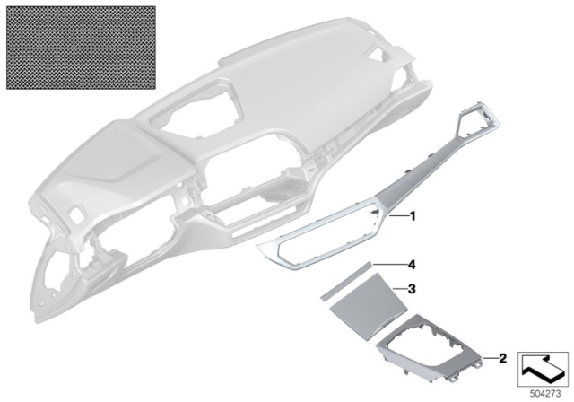 2019 BMW 330i xDrive Individual Decorative Aluminium Mesh Diagram