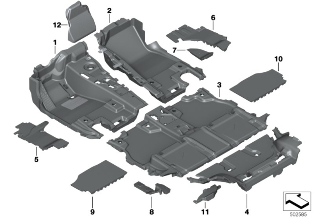 2020 BMW X7 CARPET, FRONT LEFT Diagram for 51478072351