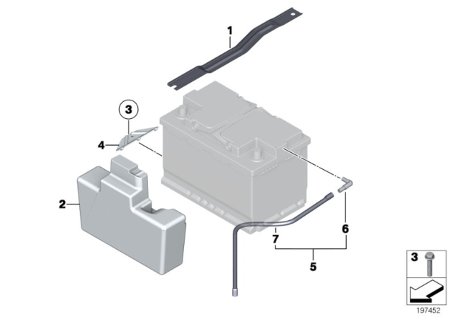 2015 BMW X1 Battery Holder And Mounting Parts Diagram