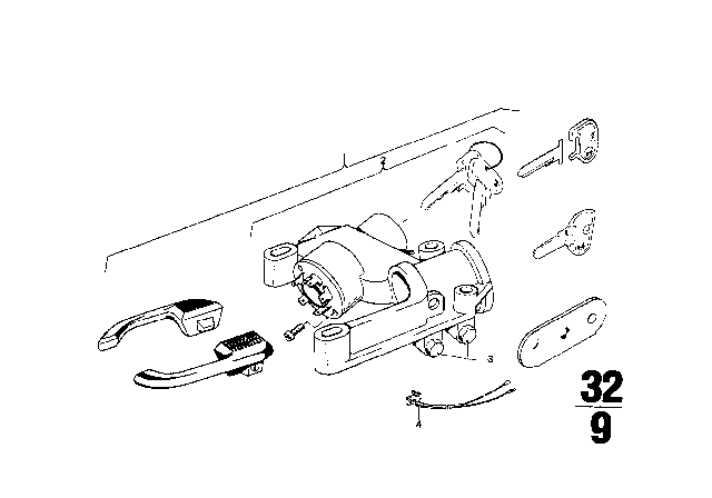 1969 BMW 1602 Steering Lock / Ignition Switch Diagram 1