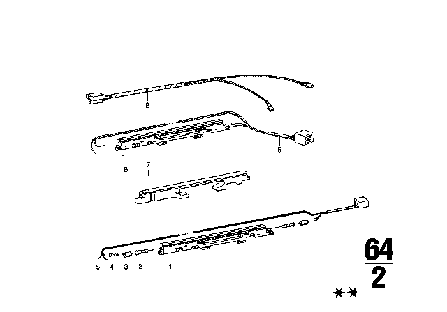 1974 BMW 3.0S Heater - Switch Panel / Wiring Set Diagram