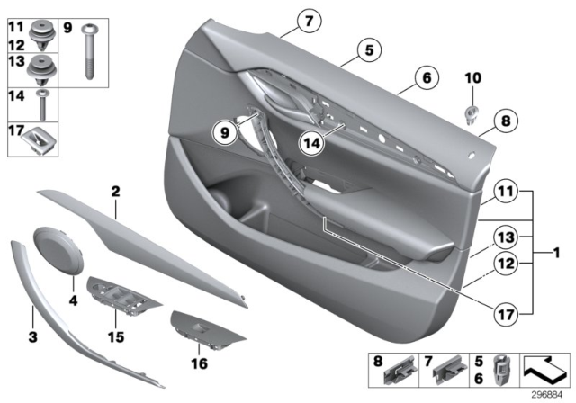 2015 BMW X1 Door Trim Panel Diagram