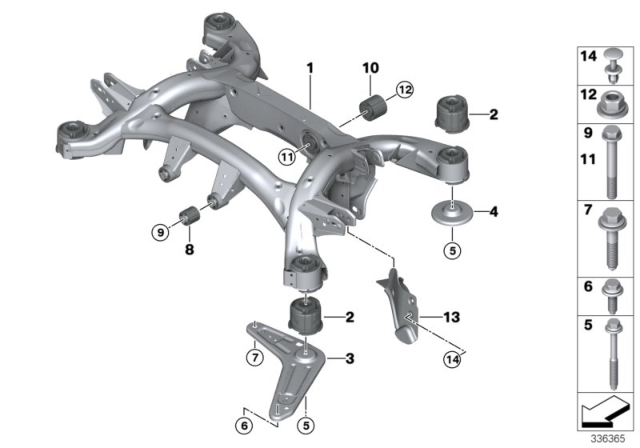 2017 BMW X6 Rear Axle Carrier Diagram