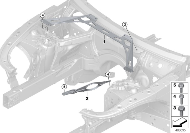 2018 BMW M5 Brace For Body Front End Diagram