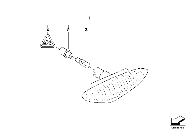 2009 BMW 535i xDrive Additional Turn Indicator Lamp Diagram