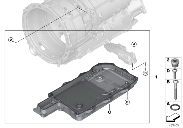 2018 BMW 530e Oil Pan Repair Kit Diagram for 24348632193