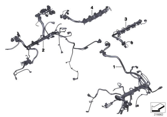 2012 BMW 760Li Wiring.Harness,Engine.,Basic/Gearbox Cylinder.1-6 Diagram for 12517639006