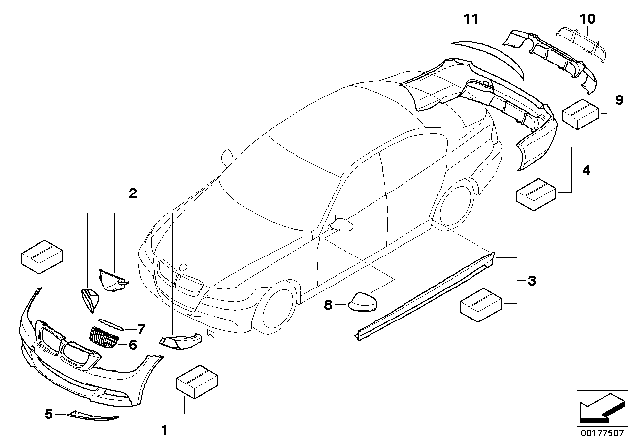 2010 BMW 328i BMW Performance Aerodynamics Diagram 1