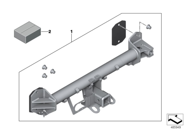 2019 BMW X3 Retrofit Kit, Towing Hitch Diagram