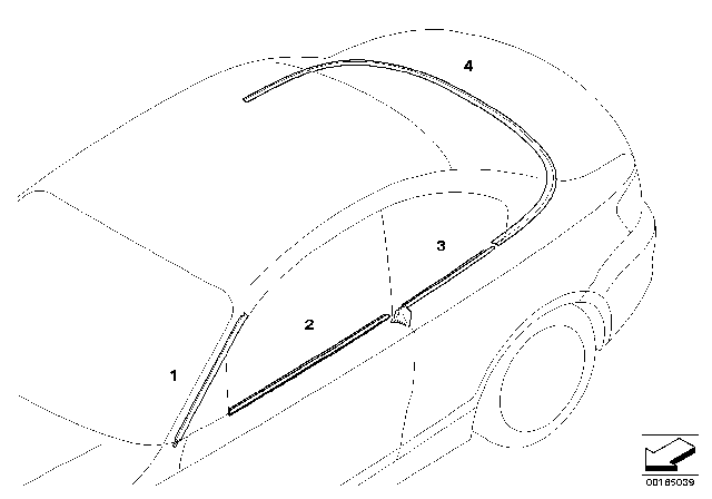 2009 BMW 128i Outer Weatherstrip, Right Diagram for 51377164986