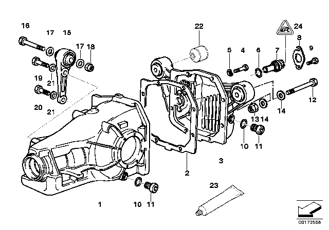 1993 BMW 850Ci Rubber Mounting Diagram for 33171133934
