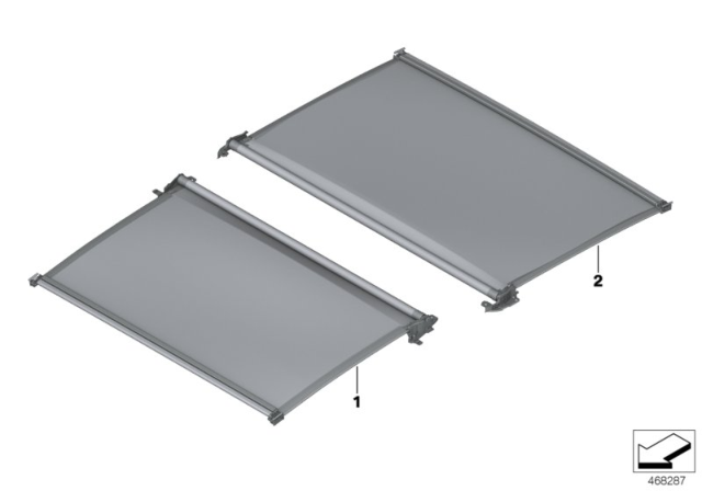 2016 BMW 750i Roller Sunblind Alcantara Rear Diagram for 54107989111