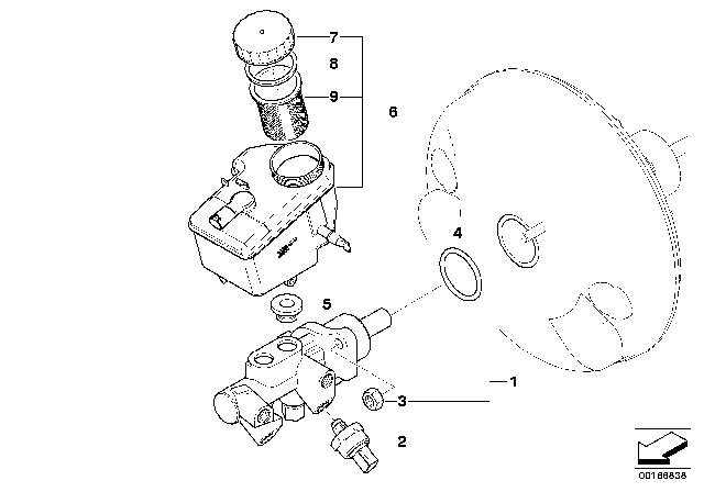 2000 BMW 328i Brake Master Cylinder Diagram