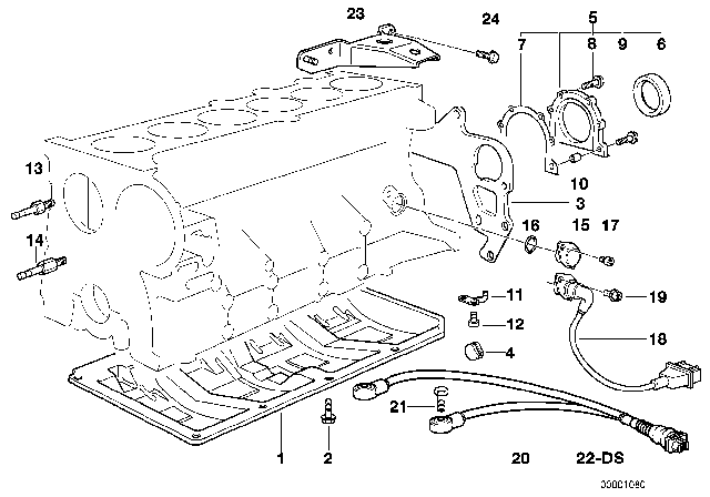2000 BMW Z3 Knock Sensor Diagram for 12141703276