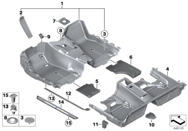 2015 BMW 228i xDrive Floor Covering Diagram