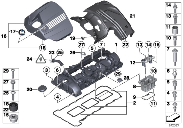 2011 BMW 135i Cylinder Head Cover Diagram