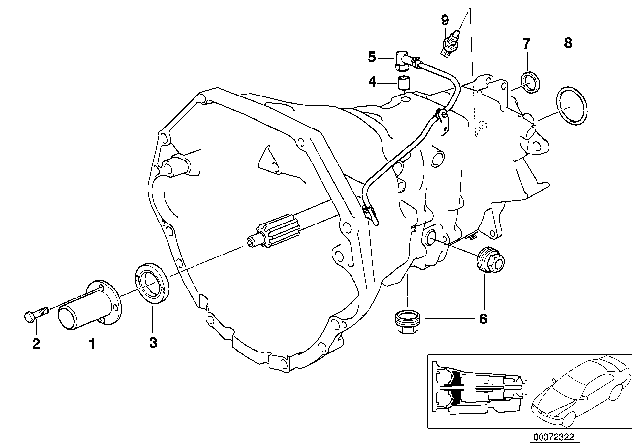 2002 BMW Z8 Shaft Seal Diagram for 23127501580