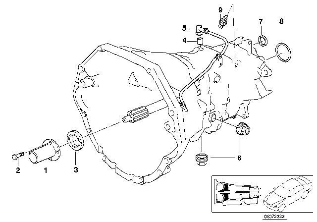 2002 BMW Z8 Housing & Attaching Parts (S6S420G) Diagram