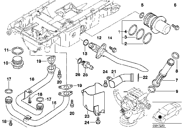 2000 BMW Z8 O-Ring Diagram for 11131406559