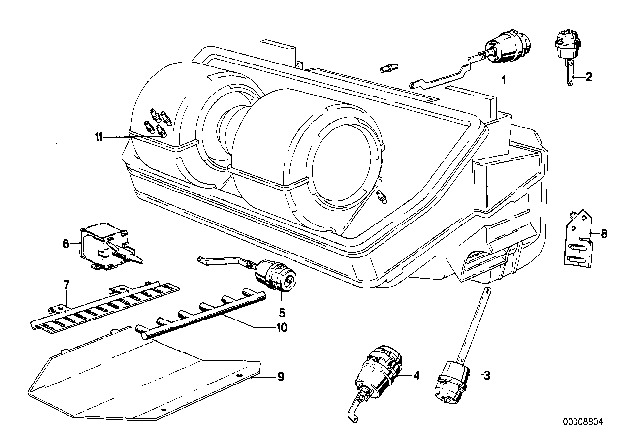 1980 BMW 733i Actuator Defroster Flaps Diagram for 64111367816